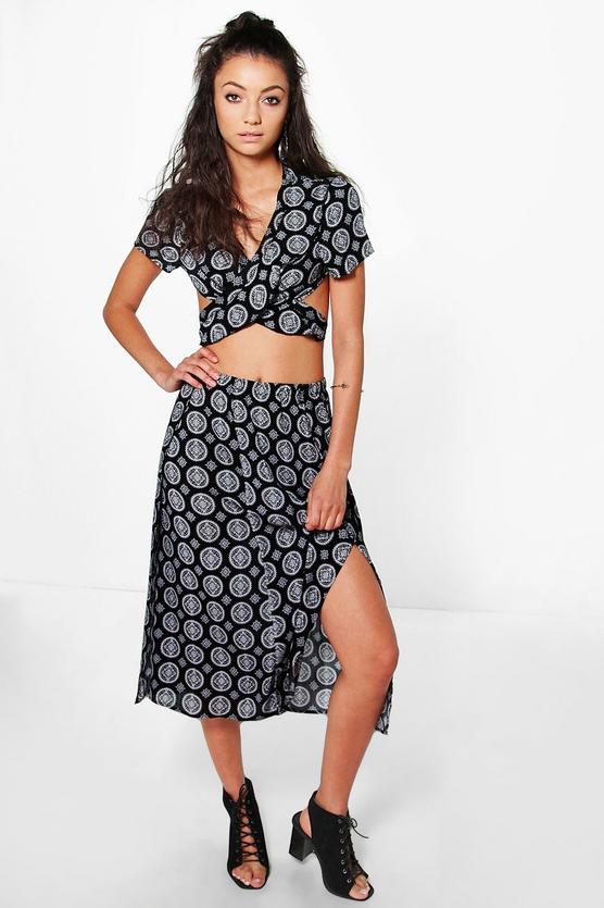 Tall Fumi Paisley Print Cut Out Co-ord Set